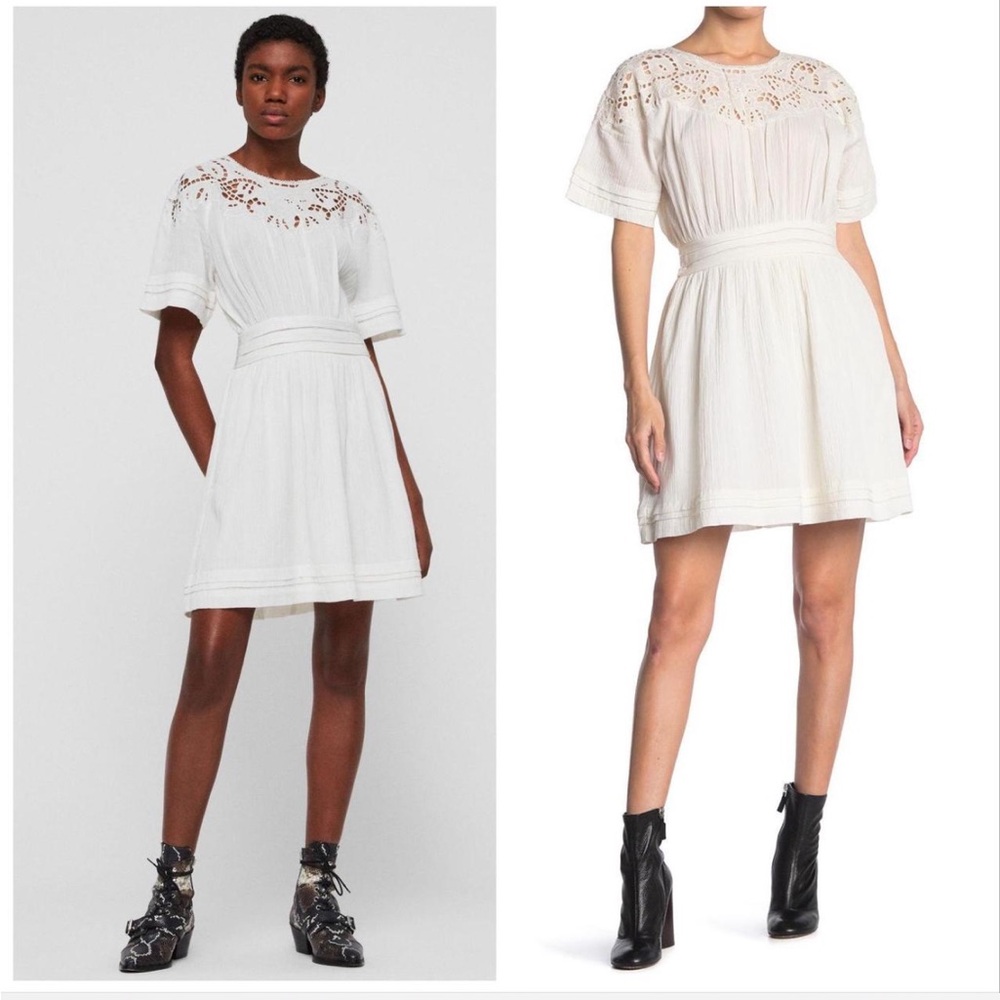 NWT ALLSAINTS Lise White Vintage Style Dress